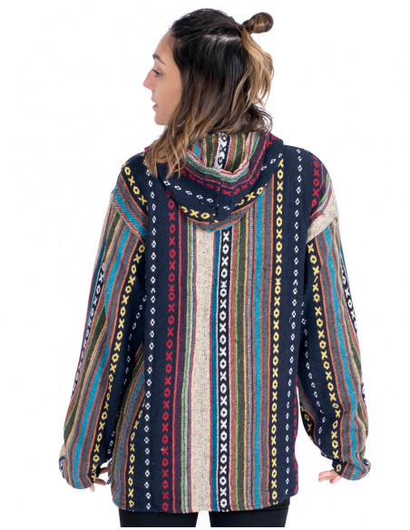 Unisex-Boho-Sweatshirt aus handgefertigter Baumwolle – inspiriert von Indien