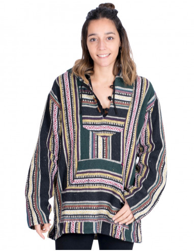 Moletom unissex boho feito à mão em algodão –...
