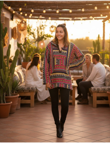 Unisex-Boho-Sweatshirt aus handgefertigter...