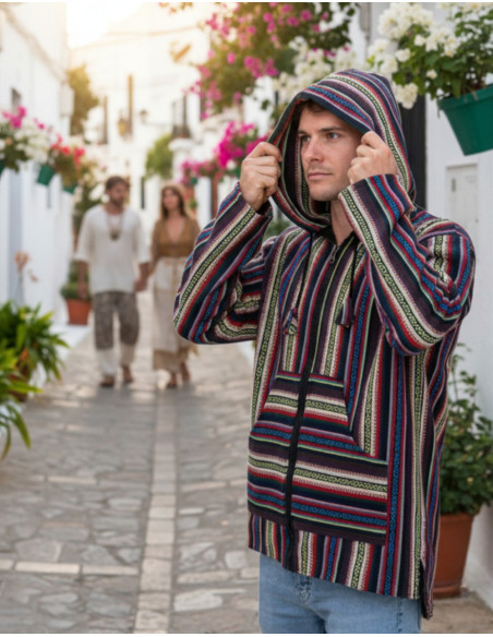 Giacca hippie unisex realizzata in cotone fatto a mano – Autentico stile boho