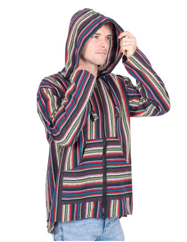 Giacca hippie unisex realizzata in cotone fatto...