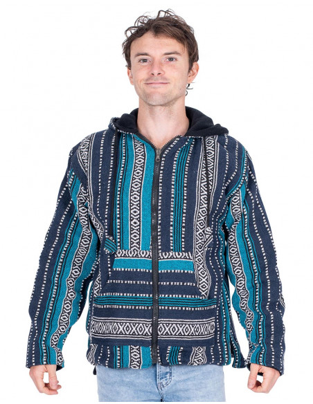 Giacca hippie unisex con fodera in pile – Cappotto boho fatto a mano dall'India