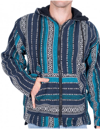 Jaqueta hippie unissex com forro de lã polar –...