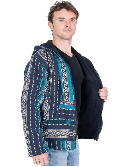 Giacca hippie unisex con fodera in pile – Cappotto boho fatto a mano dall'India