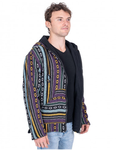 Unisex-Hippiejacke mit Fleecefutter –...
