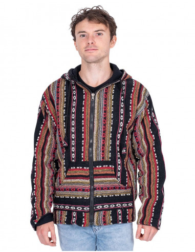 Jaqueta hippie unissex com forro de lã polar –...