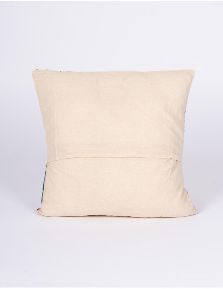 Capa de almofada floral branca 40x40 cm em algodão feito à mão