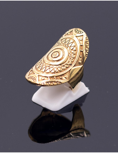 Anel grande oval de ouro feito à mão – joia...