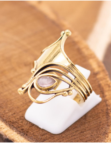 Bague artisanale avec pierre minérale – Or ou...