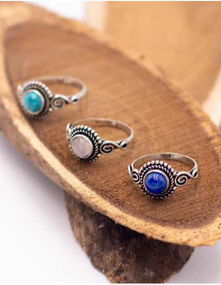 Handmade silver ring with mineral stone