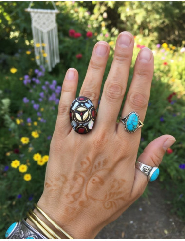 Bague large faite main avec...