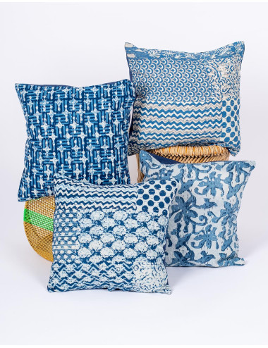 Housse de coussin bleue et... 2