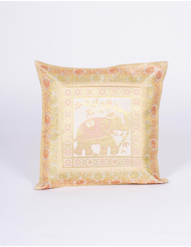 Housse de coussin blanche à motif éléphant –...