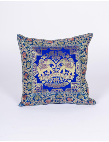 Blue cushion cover with...