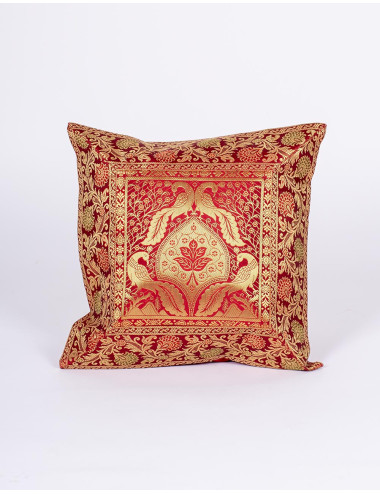 Burgundy cushion cover with... 2