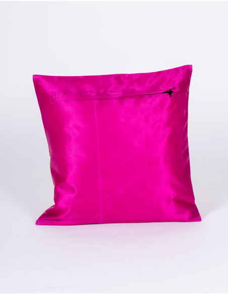 Housse de coussin rose à motifs d'oiseaux décoratifs – Design ethnique fait main