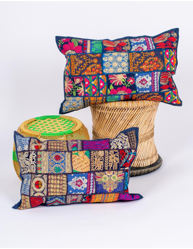 Cuscino patchwork indiano fatto a mano 60x40 –...