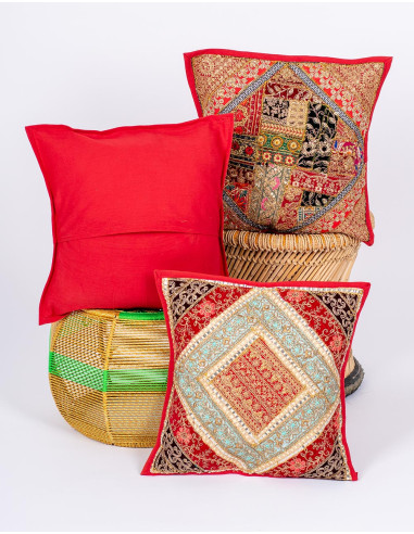 Red Indian Embroidered Cushion 40x40 – Unique...