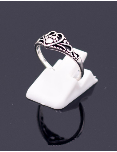 Bague en argent avec cœur...