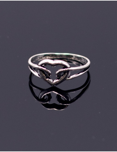 Silver Ring with Carved Heart – Indian Handmade...