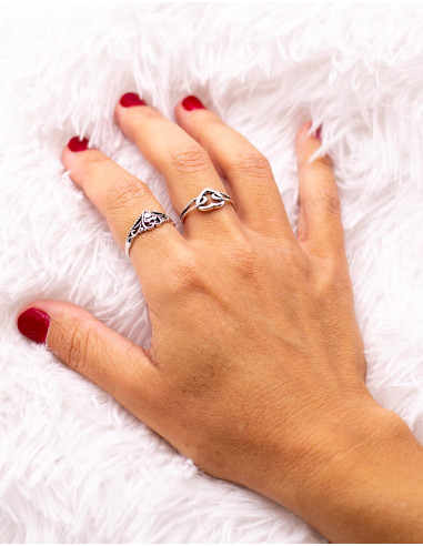 Bague en argent avec cœur sculpté – Bijou...