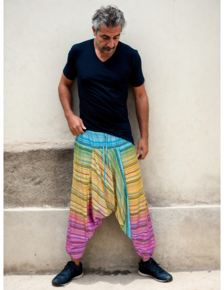 Unisex Multicolor Afghan Pants – Indian Ethnic Boho Style