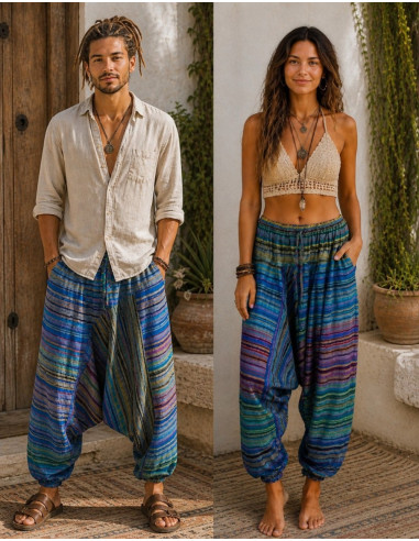 Pantalon afghan unisexe multicolore – Style...