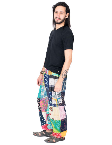 Pantaloni harem indiani patchwork – Unisex in cotone fatto a mano