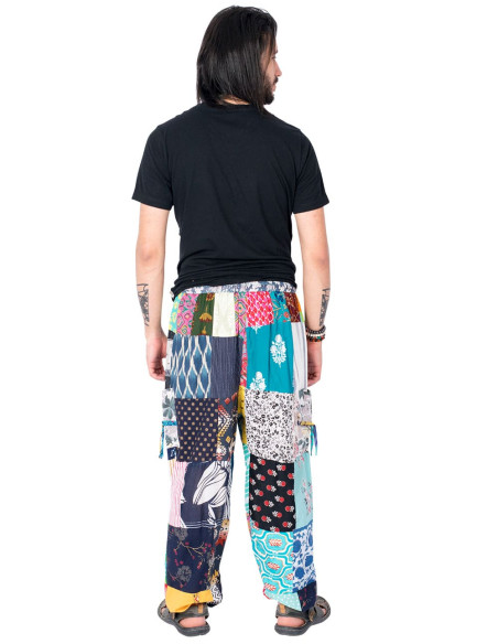 Pantaloni harem indiani patchwork – Unisex in cotone fatto a mano
