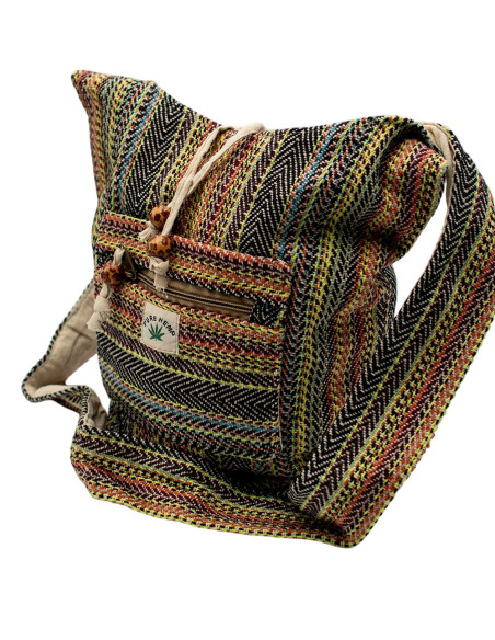 Hippie-Hanf-Schultertasche: Authentische indische Handwerkskunst, geräumig und vielseitig