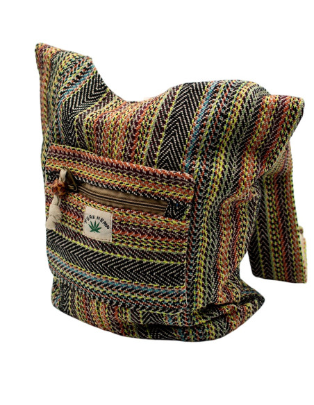 Sac bandoulière hippie en chanvre : artisanat indien authentique, spacieux et polyvalent