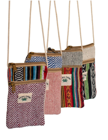 Petit sac bandoulière en chanvre pour téléphone...