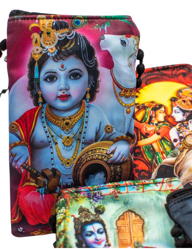 Bolsa de ombro para celular com deuses hindus –...