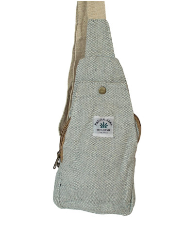 Mochila triangular de cânhamo natural e cinza –...