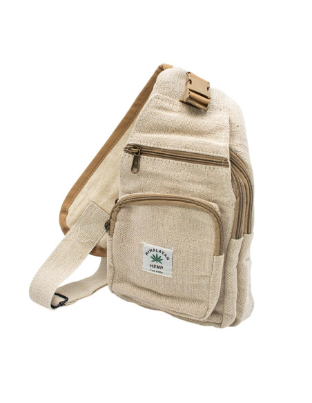Zaino triangolare in canapa naturale – Unisex, etnico e boho