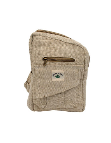 Mochila assimétrica de cânhamo natural –...