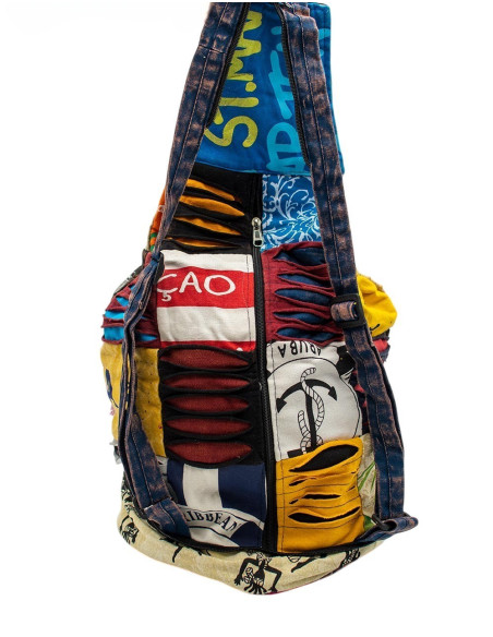 Mochila Hippie Patchwork que se transforma em almofada – Artesanato Indiano