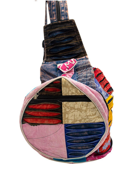 Mochila Hippie Patchwork que se transforma em almofada – Artesanato Indiano