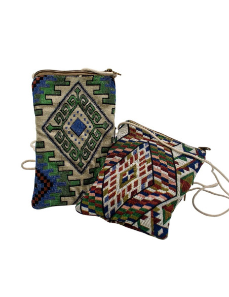 Handmade Hemp Shoulder Bag – Ethnic Hippie Bag with Zippers