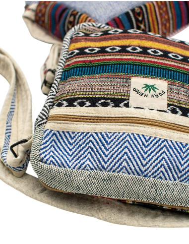 Unisex-Schultertasche aus Hanf, handgefertigt –...