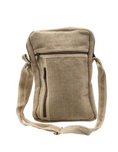 Sac bandoulière unisexe en chanvre couleur os –...