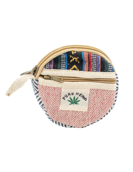 Handgefertigte runde Hanftasche – Boho- und Ethno-Stil