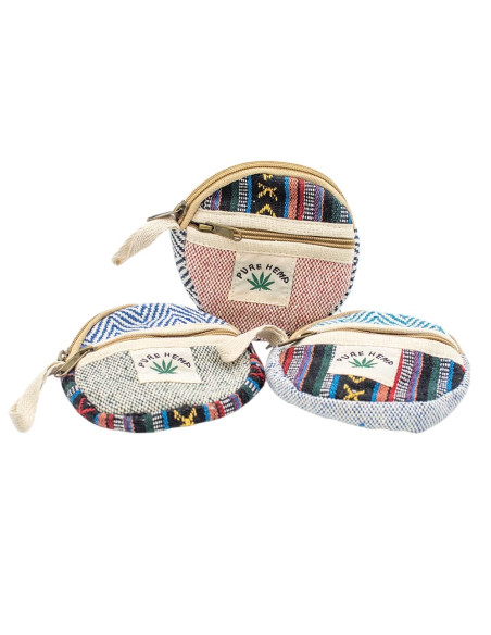 Handgefertigte runde Hanftasche – Boho- und Ethno-Stil