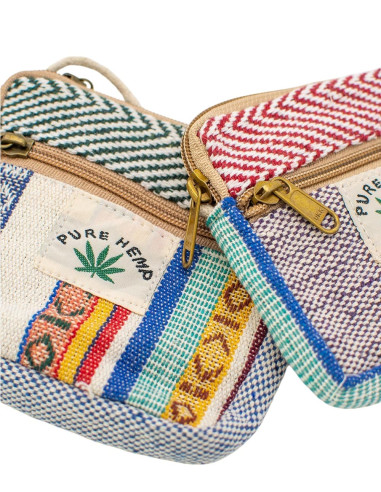 Piccola borsa a tracolla in canapa fatta a mano...
