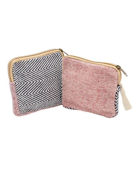 Bolsa de cânhamo feita à mão, 12x12 cm – Acessório Boho Unissex