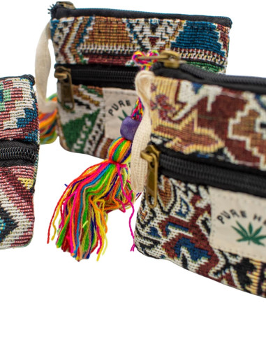 Bolsa de cânhamo artesanal com pompom –...