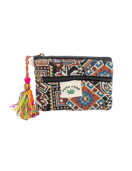 Bolsa de cânhamo unissex com pompom – Acessório boho feito à mão