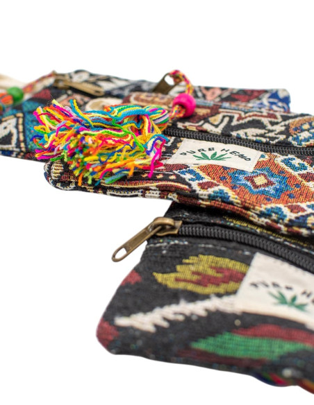Bolsa de cânhamo unissex com pompom – Acessório boho feito à mão