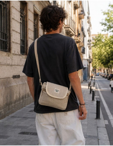 Sac bandoulière en chanvre couleur os – Sac...