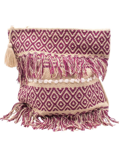 Sac bohème fait main avec franges et pompons –...